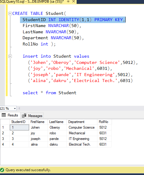 Auto generate Number in sql select query